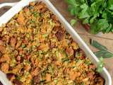 Cornbread dressing - Gratin de cornbread pour fêter Thanksgiving