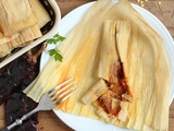 Tamales rojos de pollo - Papillotes de maïs au poulet, l'ancêtre mexicain du sandwich