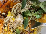 Bowl Quinoa Thon Salade Carotte Maïs Courgette orange et butternut rôti vinaigrette citron coriandre