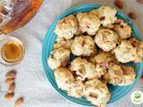 Cookies au sirop d’érable, au chocolat blanc et aux amandes {sans œuf}