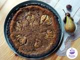 Tarte aux poires, crème de marrons et cacao