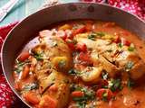 Poulet et duo de carottes au curry rouge