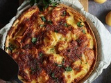 Quiche aux poireaux, jambon et pommes de terre