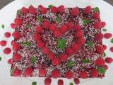 Entremets framboises-vanille et chocolat blanc , sur base croustillante cookies