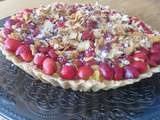 Tarte aux cerises, crème pâtissière aux amandes