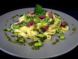 Tagliatelles aux legumes printaniers & pesto maison