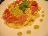 Tagliatelles sauce de poivron vert