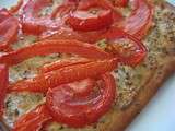 Tarte tomates sur creme moutarde