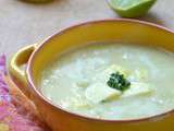 Soupe de Pois cassés aux Pommes vertes, Cumin et Lait de coco