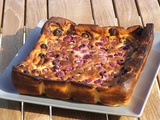 Clafoutis au chocolat blanc et framboises