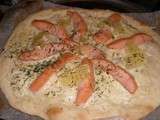 Pizza au saumon fume