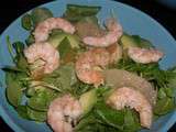 Salade de cresson au pomelo et crevettes