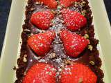 Tarte au chocolat et fraises