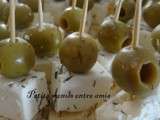 Brochettes féta olives