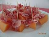 Brochettes melon jambon de Parme