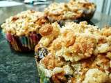 Muffins canneberges chocolat blanc façon crumble (sans gluten)