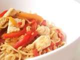 Wok de poulet aux poivrons