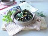 Moules marinières { à la coriandre