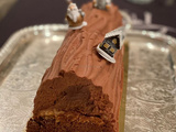 Bûche tout chocolat aux épices de Noël