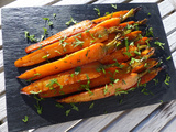 Carottes rôties au soja et au sirop d’agave (ou miel)