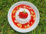 Île flottante à la fraise