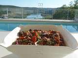 Salade de lentilles au chorizo et aux tomates cerises