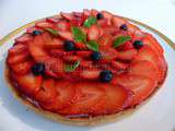 Tarte aux fraises sur un lit de crème au citron