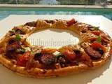 Tarte soleil aux poivrons, chorizo et feta