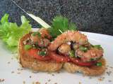 Tartine asiatique aux crevettes