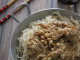 Effiloché de poulet sauce thaïe aux cacahuètes