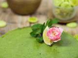 Tarte au matcha - citron vert et rose de Damas