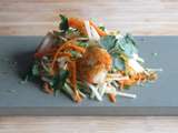 Salade de papaye verte, carottes et crevettes