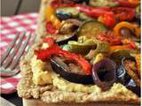 Tarte au houmous et légumes rôtis