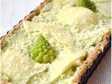 Tarte  sapins sous la neige  au chou romanesco et 3 fromages