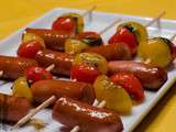 Brochettes de tomates et saucisses caramélisés