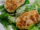 Mozzarella panée sur lit de salade