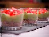 Verrine crème d'avocat, tomate et thon