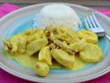 Poulet au curry, lard et banane