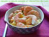 Salade au melon, mangue et crevettes des îles