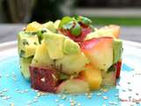 Salade de nectarine, avocat et coriandre