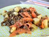 Salade tiède de lentilles vertes à la truite fumée