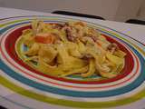 Tagliatelle saumon, tomates sechées