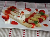 Asperges aux fraises et mozzarella