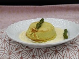 Flans d’asperges vertes crème de parmesan