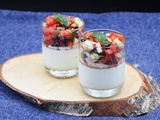 Panna cotta à la féta avec une salade à la grecque