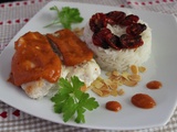 Pavés de colin aux amandes, sauce abricot