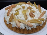 Tarte à la rhubarbe crème vanillée sur palet breton