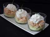 Verrine de mousse d’avocat surimi et Chantilly