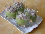 Verrine de petits pois et crème de sardines