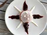 Etoile de glace au fromage blanc et cerise noire